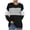 Black, variant on Fesfesfes Women Hooded Casual Fall Long Sleeve Hoodie Stripe Splicing Hooded Sweatshirts Pullover Coat Tops Tops on