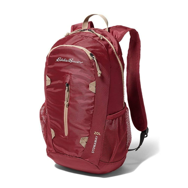 Eddie Bauer Stowaway Packable Backpack Made from Ripstop Polyester Maroon 20L Walmart