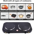 thumbnail image 4 of Compact and Portable Countertop Burner- Countertop Single Cast Iron Burner 1000 Watts Electric Hot Plate Temperature Controls Black, 4 of 6