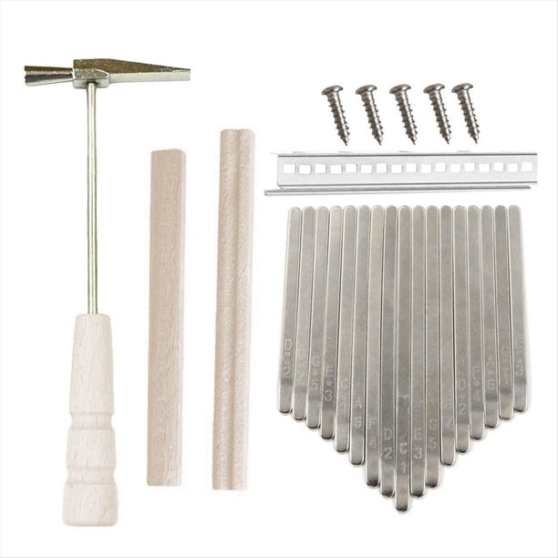 17 Teclas Kalimba DIY Kit Thum Piano Piezas de Repuesto con Llaves Puente Tuning Hammer Kit Kalimba Accesorios