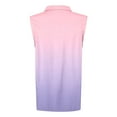 thumbnail image 5 of Puliio Women's Polo Shirts Lapel Gradient Color Sleeveless T Shirt Casual Comfortable Breathable Summer Daily Wear And Sports Camisole Tops, 5 of 5