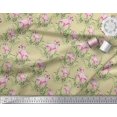 thumbnail image 3 of Soimoi Beige Velvet Fabric Grass & Flamingo Bird Fabric Prints By Yard 58 Inch Wide, 3 of 3