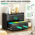 thumbnail image 6 of Superday Lateral File Cabinet 2 Drawer Metal File Cabinet with Lock, Black Filing Cabinets for Home Office, Locking Filing Cabinets Hanging Files Letter/Legal/F4/A4, 6 of 14