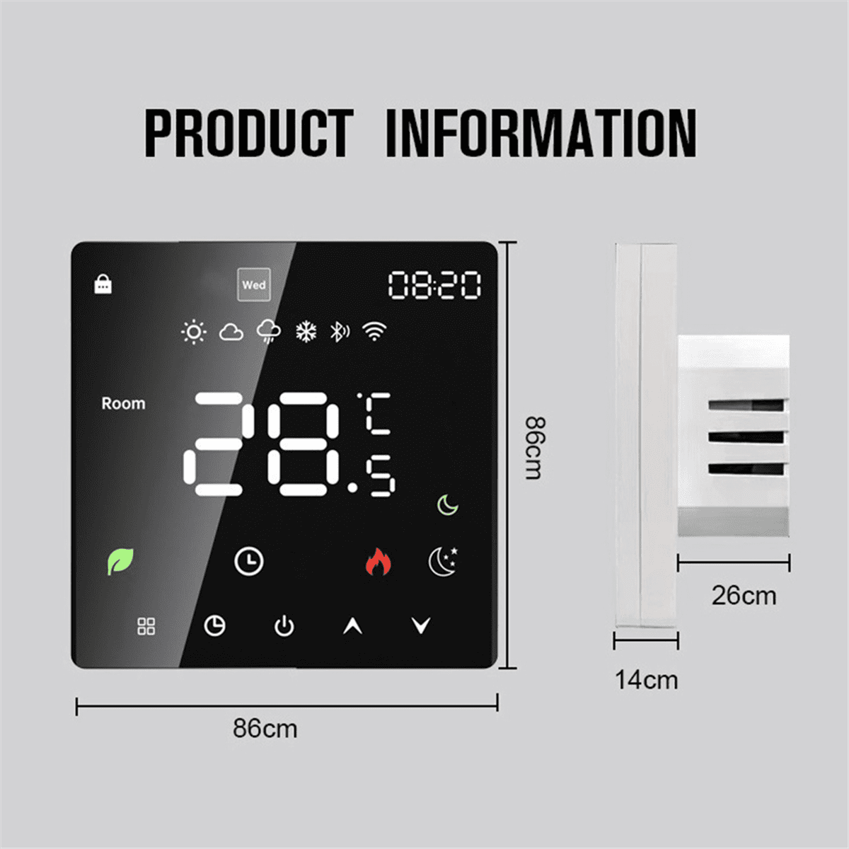 WIFI Graffiti Touch Screen Heating Thermostat Smart Thermostat WIFI Black 3A Plumbing/Wall Hanging Boiler