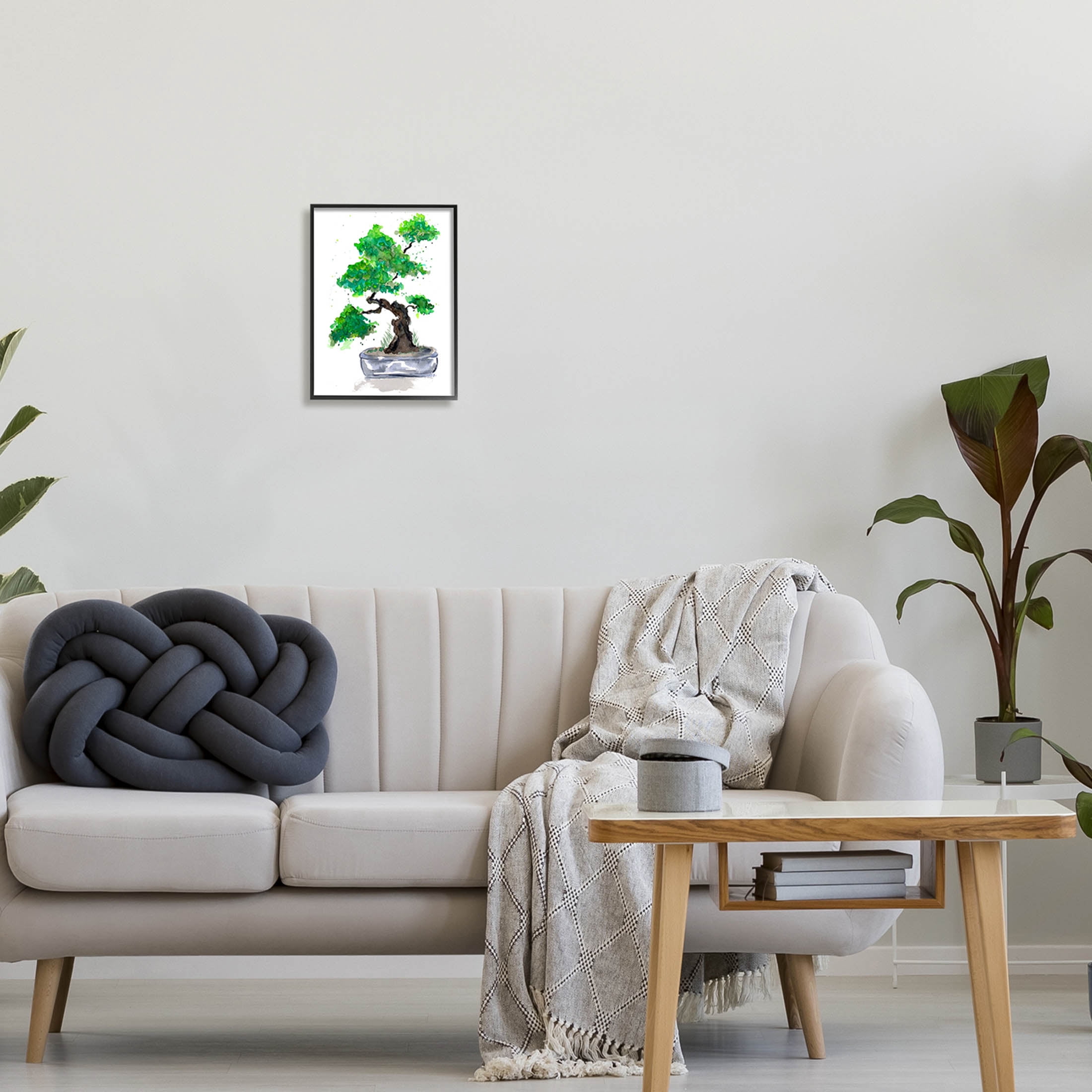 Casual Blooming Bonsai Tree Botanical & Floral Graphic Art Black Framed Art Print Wall Art