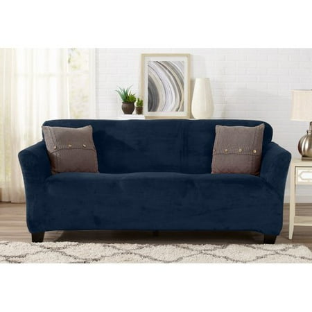 Symple Stuff Velvet Plush Form Fit T Cushion Sofa Slipcover Symple Stuff Velvet Plush Form Fit T Cushion Sofa Slipcover
