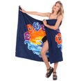 thumbnail image 3 of HAPPY BAY Women's Beachwear Summer Beach Wrap Bikini Wraps Sarong Swimwear Swim Cover up Skirt Pareo Coverups for Women One Size Navy Blue, Dolphin Floral, 3 of 4