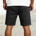 thumbnail image 5 of cfhntfmh Men's Baggy Shorts Casual Drawstring Knee Length Wide Leg Sweat Shorts Loose-Fit High Waisted Workout Shorts, 5 of 6