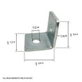 thumbnail image 3 of 5 Pack - 2 Hole, L Shaped 90 Degree Connector Bracket for All 1-5/8" Strut Channel - Heavy Duty, Electro-Galvanized (5), 3 of 3