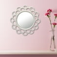 thumbnail image 3 of Stonebriar 9" Circle Ceramic Cutout Hanging Wall Mirror, Off White, 3 of 8