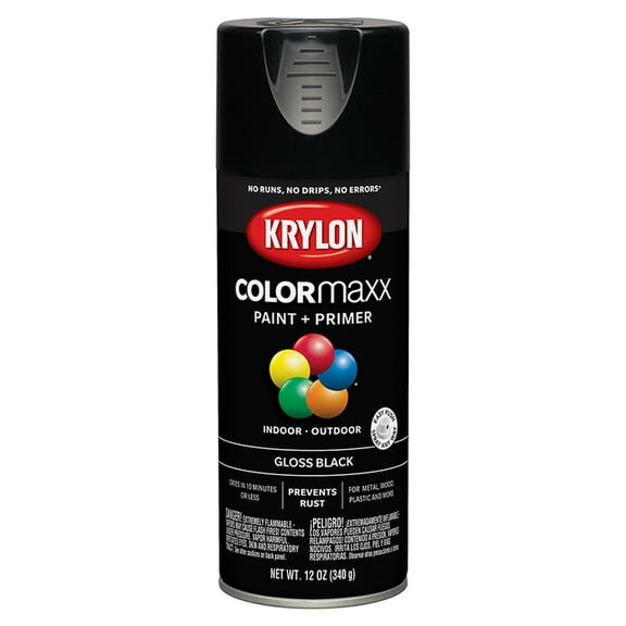 24‐Pack of 12 oz Krylon K05505007 Black COLORmaxx Paint & Primer Spray Paint, Gloss