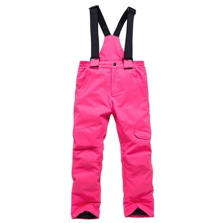 

Yubatuo Toddler Infant Baby Kids Boys Girls Chest High Snow Bib Overalls Snow Wear Waterpoof Pink S