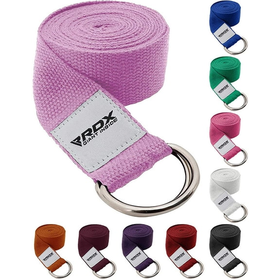 RDX 8ft Yoga Strap with D-Ring Buckle, Durable Polyester Cotton Adjustable Belts for Stretching, MV