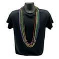 thumbnail image 2 of 48" 8mm Round Metallic Assorted Color Mardi Gras Beads - 1 Dozen (12 Necklaces), 2 of 3