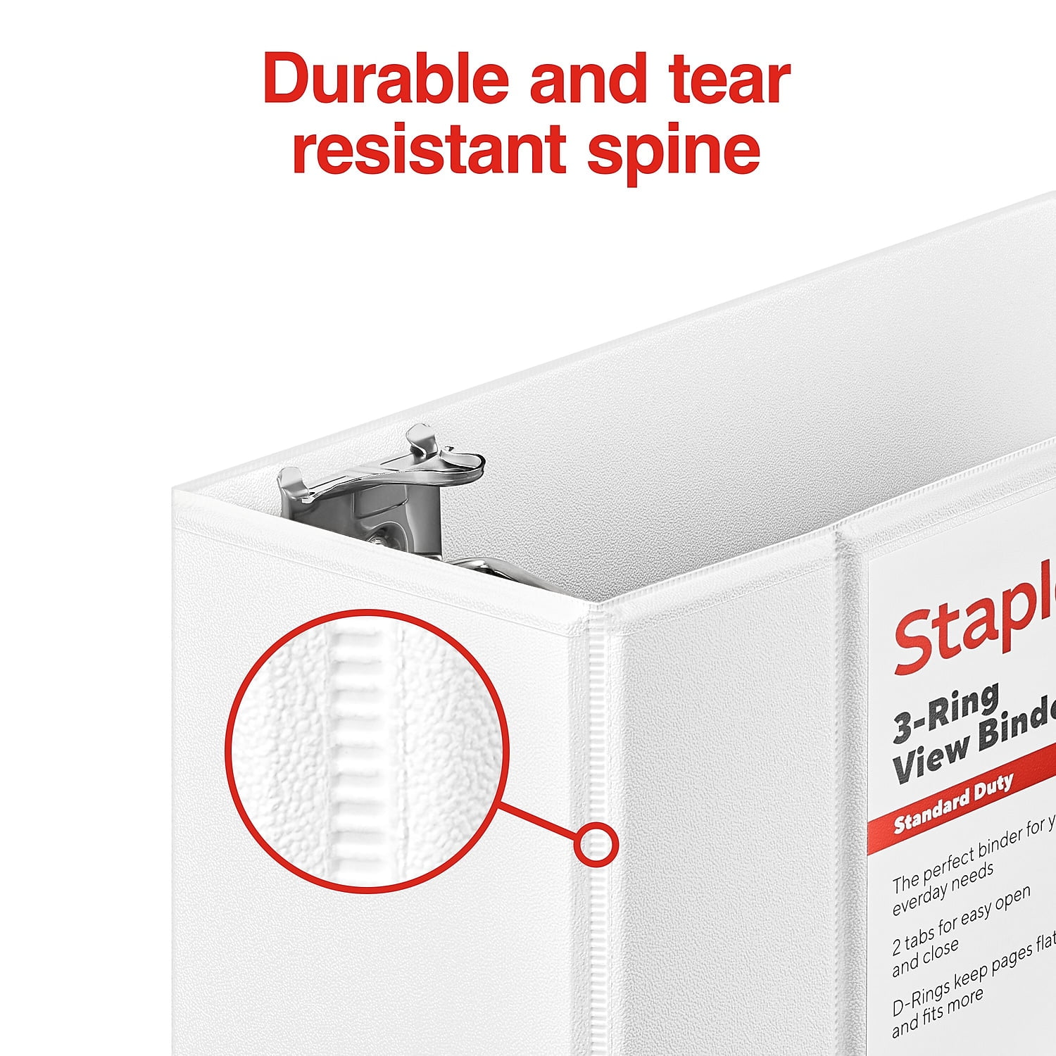 Staples Standard 5-Inch D 3-Ring View Binder White (26360-CC) 976179