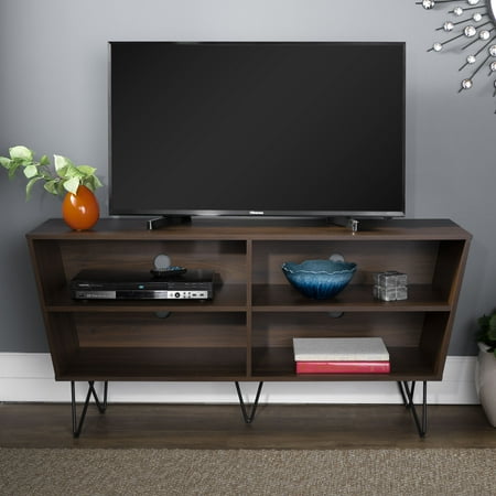 52 Mid Century Modern Angled Side Tv Stand Console Entertainment 52 Mid Century Modern Angled Side Tv Stand Console Entertainment Center With Metal Legs