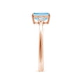 thumbnail image 3 of ANGARA Natural Aquamarine and Pear Diamond Three Stone Engagement Ring in 14K Rose Gold for Women (Size-7x5mm) | March Birthstone, Anniversary, Jewelry Gift for Women | Natural Aquamarine Ring, 3 of 10