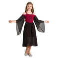 thumbnail image 1 of Jowowha Girls Medieval Renaissance Princess Dresses Cold Shoulder Long Sleeve Gothic Victorian Dress Red 14, 1 of 6