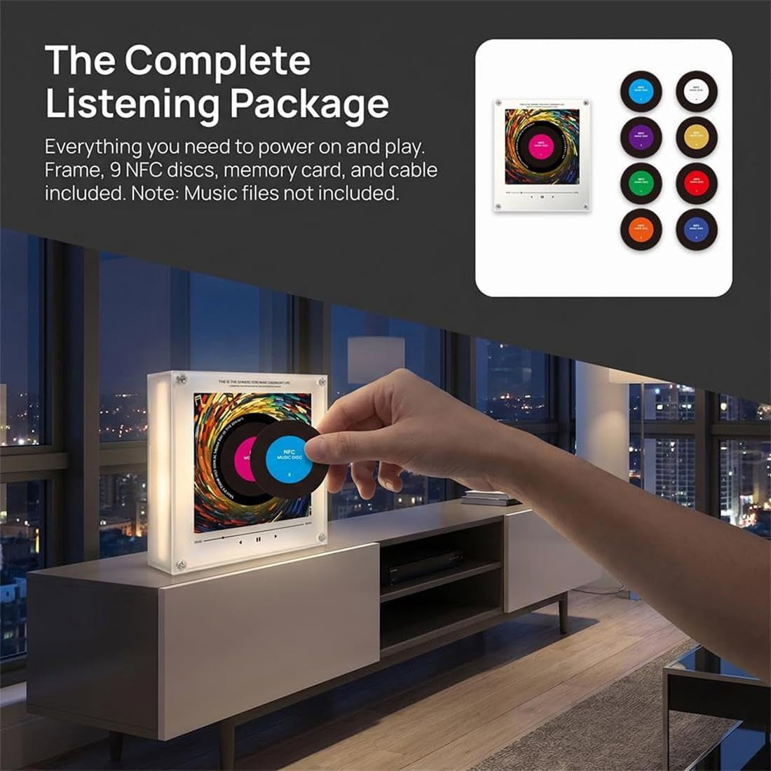 Magnetic Fridge Music Player, 128MB Programmable Music Player NFC Enabled with Led Light, Music Box Fridge Magnet with Player Set, NFC Music Discs for Home Office (1pc)