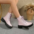 thumbnail image 5 of Women's Ankle Boots Round Toe Lace Up Heel Ankle Boots With Shiny Finish And Thick Sole, 5 of 8
