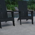 thumbnail image 4 of Merrick Lane Set of 4 Modern All-Weather Poly Resin Wood Adirondack Chairs in Black, 4 of 14