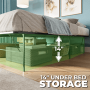 Boyd Sleep 14 Queen Size Metal Platform Bed Frame with No-Tool Assembly, Textured Anti-Slip Surface