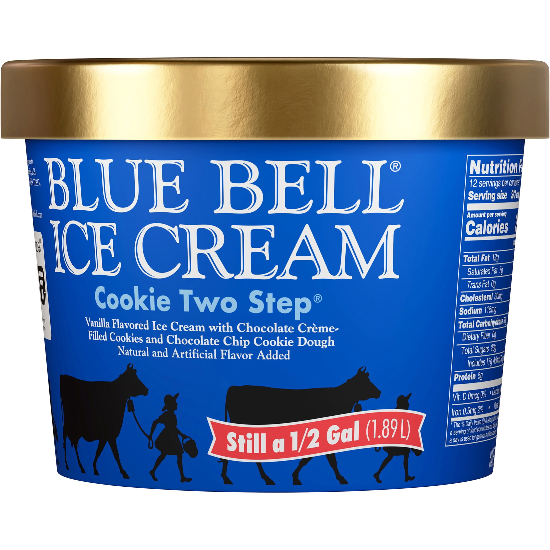 Blue Bell Cookie Two Step® Ice Cream Half Gallon, 64 fl oz