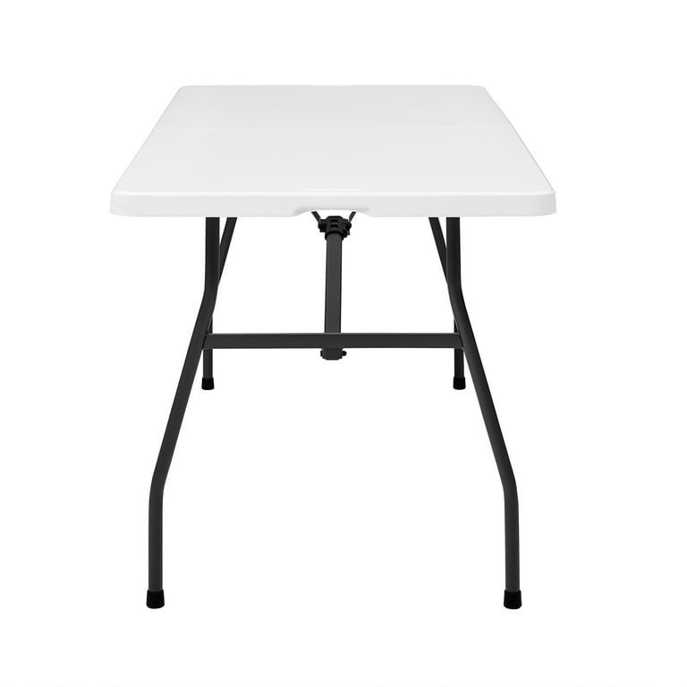 Mainstays 6 Foot Bi-Fold Plastic Folding Table, Black