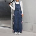 thumbnail image 2 of Teen Girls Jean Overalls Jumpsuits Girls Overalls Kids Casual Sleeveless Girls Wide Leg Jeans Pants Girls 1 Piece Rompers with Pockets Clothes for Kids 14-15 Years, 2 of 8