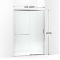 thumbnail image 2 of Kohler 707614-8L-BL 75.5 x 53.62 in. Elate Sliding Shower Door with 0.31 in. Thick Heavy Crystal Clear Glass - Matte Black, 2 of 7