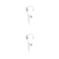 thumbnail image 4 of Jumpingount Clip de oreja para mujer, flor de Color sólido, repuesto electrochapado, diamantes de imitación, pendientes para niñas, adorno, Plata Derecha 2piezas, 4 of 6