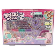 Sticki Rolls Sticki Station - DIY Sticker Jewelry Kit - 350 Mini Stickers - Builds 6 Bracelets & 2 Necklaces & 144 Beads - 1000+ Sticker Designs