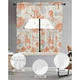thumbnail image 3 of Orange Starfish Kitchen Curtains Swag Valance and Tier Curtains Set 36 Inch Length, Rustic Ocean Coastal Shells Conch Coral Rod Pocket Drape Panels Pair Swag Curtain for Bathroom/Cafe/Window, 3 of 6