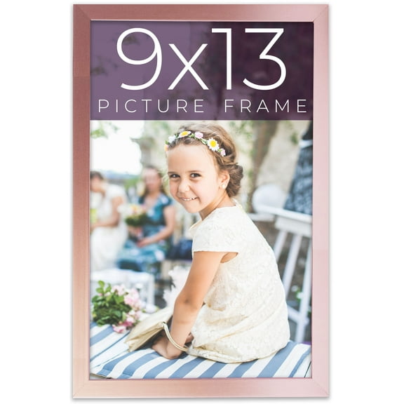 9x13 Annie Rose Gold Picture Frame - Contemporary Picture Frame Complete With UV Acrylic, Foam
