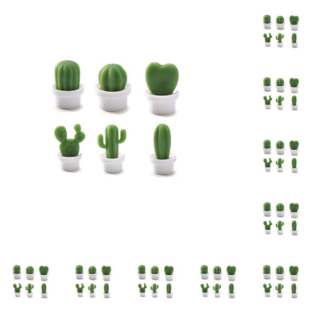 Wosthever 6 piezas refrigerador mensaje pegatina suculenta cactus decorativo notas tablero titular decoración portátil accesorio blanco Blanco 10piezas