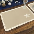 Homewear Coastal Stamped Icon, 4 Piece Placemat Set, Natural