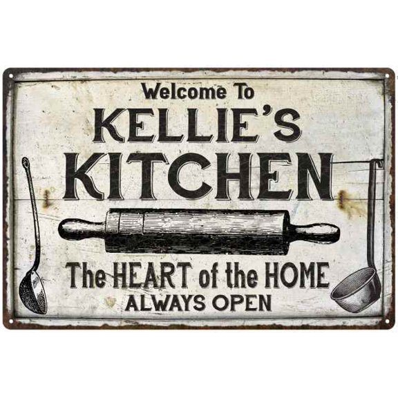 KELLIE'S Kitchen Farmhouse Sign 8 x 12 Matte Finish Metal 108120033470