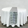 thumbnail image 2 of Your Chair Covers - 14 x 108 Inch Chevron Sequin Table Runner White and Silver, 2 of 3