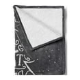 thumbnail image 2 of Eat Drink and Be Merry Soft Flannel Fleece Throw Blanket, Christmas Pine Tree Ornamet on Chalkboard Background Print, Cozy Plush for Indoor and Outdoor Use, 70" x 90", Grey and Coconut, by Ambesonne, 2 of 5