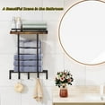 thumbnail image 2 of Godboat Towel Racks for Bathroom - Towel Holder with Wooden Shelf, 5 Hooks Bathroom Organizers and Storage Near Towel Warmer, Wall Mounted for Rolled Towels, Gifts for Women, Mom, Mothers Day (21"), 2 of 11