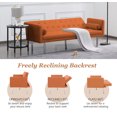 thumbnail image 3 of Zechuan Futon Tufted Back Convertible Sofa 68” Twin Size Bed - Orange, 3 of 9