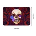 thumbnail image 3 of XMXT Non-Slip Polyester Bathroom Rugs Kitchen Door Mat, Aged Floral Skull Print Machine Washable Bath Mats Rug for Kitchen Shower Bathtub Decor, 15.7 x 23.6 inches, 3 of 9