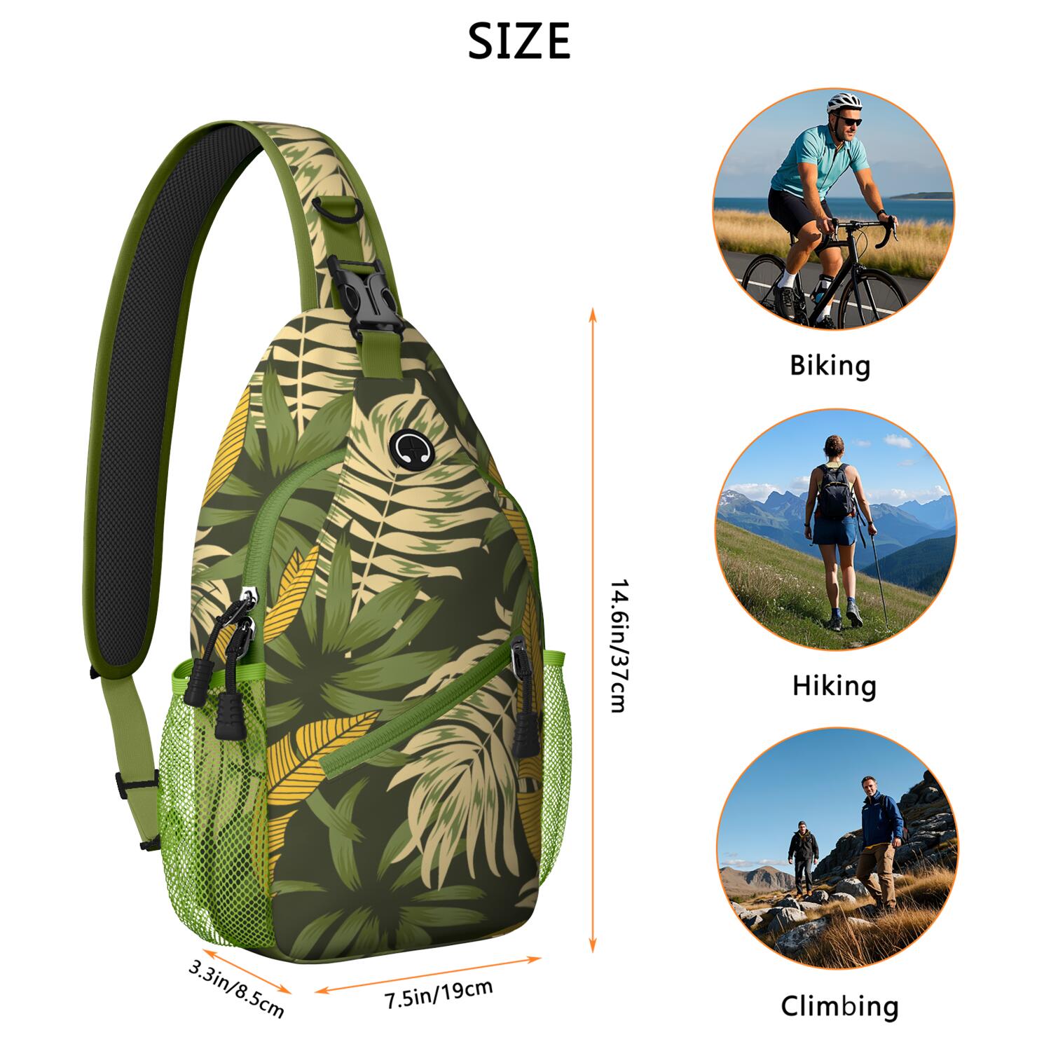 Summer Beach Shoulder Backpack - Travel-Ready Daypack with Mesh Pockets - Perfect for Outdoor, Festivals, Vacation