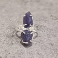 thumbnail image 4 of Natural Tanzanite Ring, Rough Tanzanite Gemstone Ring, December Birthstone, Double Stone, 925 Sterling Silver, Womens Ring, Christmas, Thanksgiving, Handmade, Statement Jewelry, Rough Gemstone Jewelry, 4 of 6