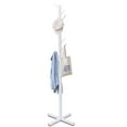 Modern White Wooden Coat Rack Clothes Rack with 8 Hooks Freestanding