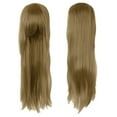 thumbnail image 5 of Eandarui Womens Long Straight Cosplay Costume Wig Fashion Party Wig Synthetic Long Black Wigs Blonde One Size, 5 of 6