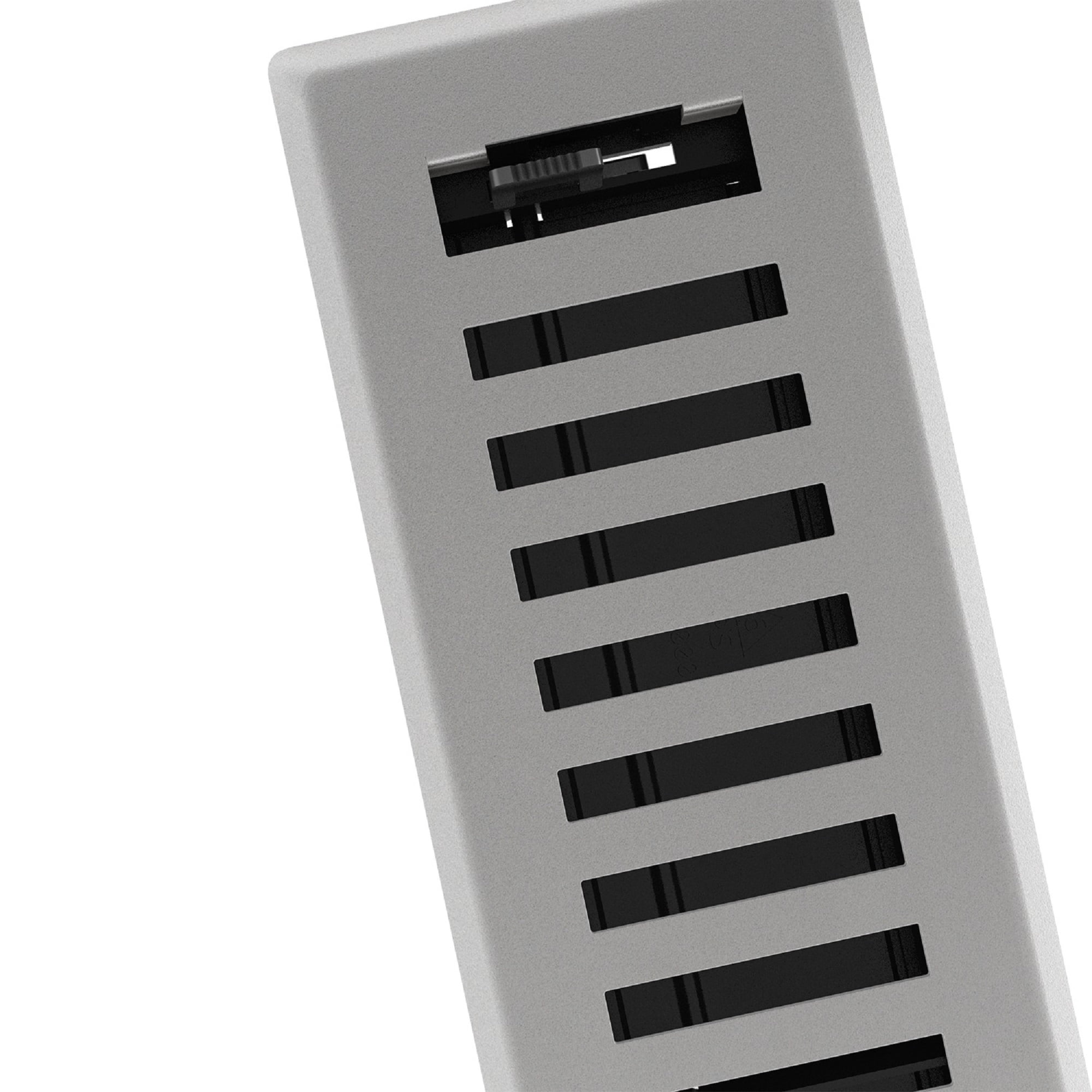 2in x 12in Montezuma Style Grey Granite Metal Rectangular Air Floor Register (5 PACK) - Overall 3 7/16" x 13 1/8"
