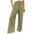 thumbnail image 2 of Kiplyki Women's Wide Leg Pants Womens Casual Pants Lightweight Summer Relax Fit Printed Elastic Waist Solid Lounge Long Trousers Sweatpants Yoga Pants, 2 of 5