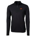 thumbnail image 2 of Men's Cutter & Buck Black Oklahoma State Cowboys Big & Tall Virtue Eco Pique Recycled Quarter-Zip Pullover Top, 2 of 3