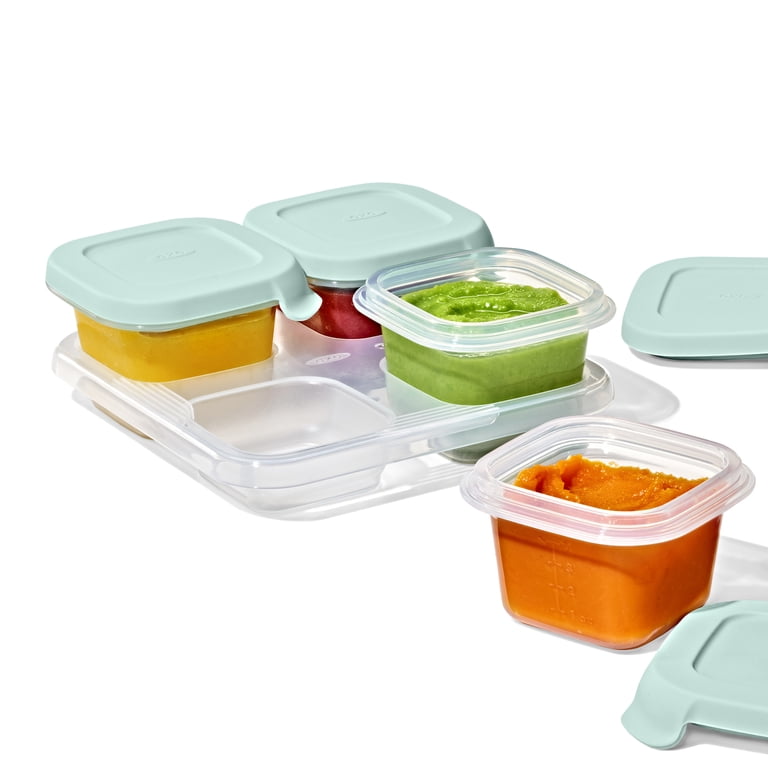 OXO Tot Silicone Baby Blocks Food Storage, 4 oz, 4-Pack photo 2